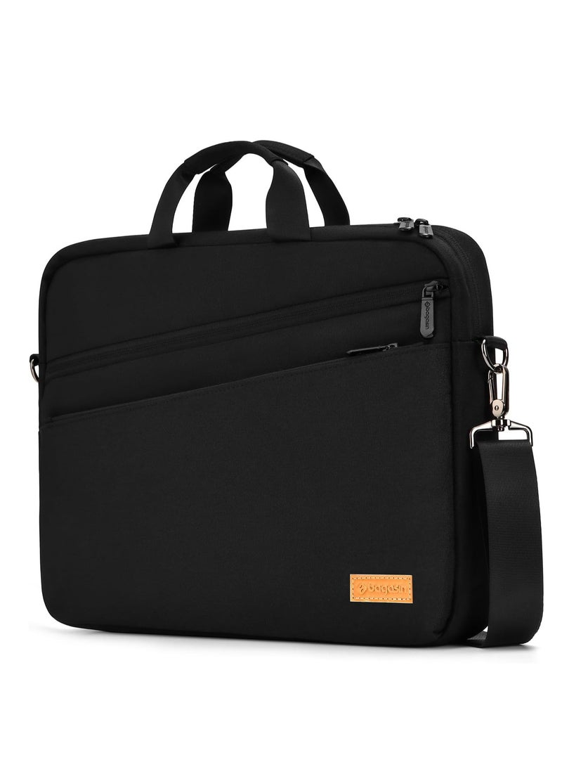 SOLARAE Laptop Bag, Laptop Briefcase, Business Notebook Bag, Fits up to 15 15.6 16 Inch Laptop, Expandable Waterproof Shoulder Bag, Carry Bag, Notebook Bag, PC Computer Bag, Black - Image 1