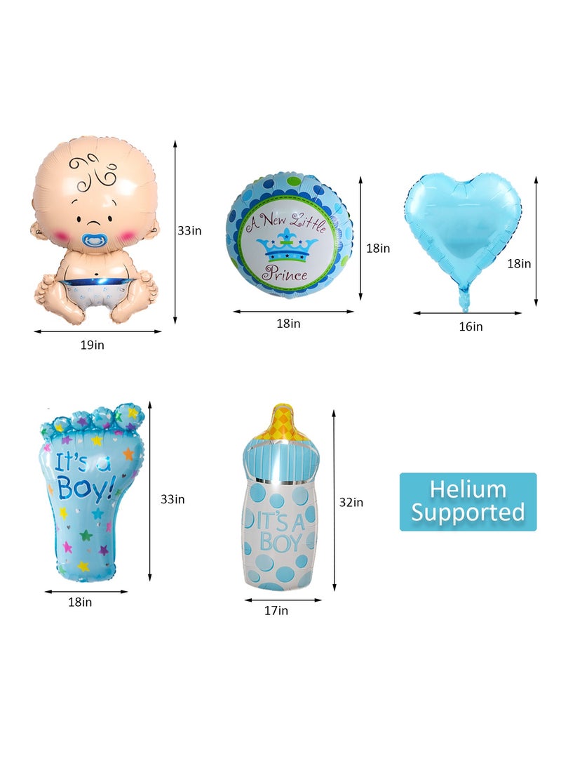 Baby Shower Decorations for Boy, Blue Baby Party Decor Kit with Balloons Boxes, Blue Balloon Garland Backdrop Banner and Tablecloth and Baby Shower Sash, Baby Shower Balloons Boy Balloon Decorations  - Image 4