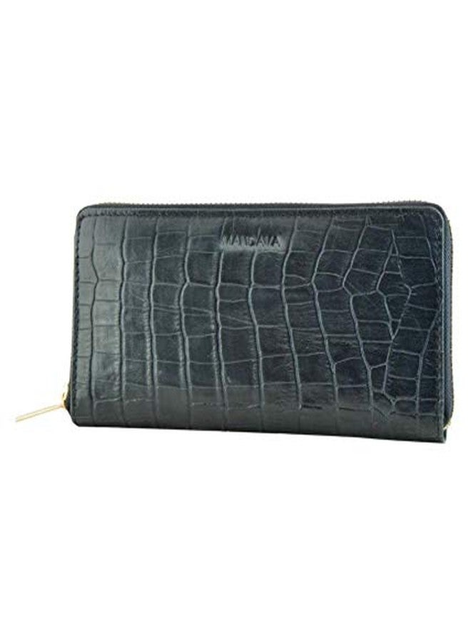 MANDAVA Printed Leather Ladies Wallet (Black) - Image 2