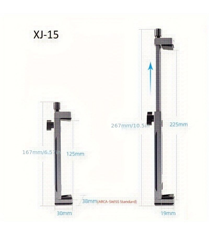 Universal Metal Tablet Stand Desktop Mobile Phone Holder with 1/4 Inch Screw Hole Quick Release Plate XJ15 Titanium - Image 2