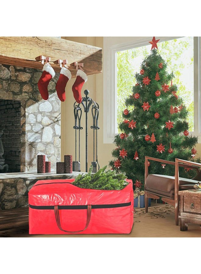 WFK Large Christmas Tree Storage Bag for 9 Foot Tree Big Christmas Tree Bag 8FT/9FT with 4 Reinforce Handles Wide-Mouthed Red - Image 1