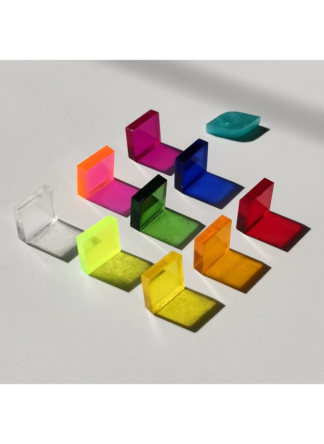 200g 1.0 Square Acrylic Mosaic Colored Plexiglass Handmade Diy Material Package Table Lamp Patch-Colour:For Apple Green Translucent [200g, About 684 Capsules]