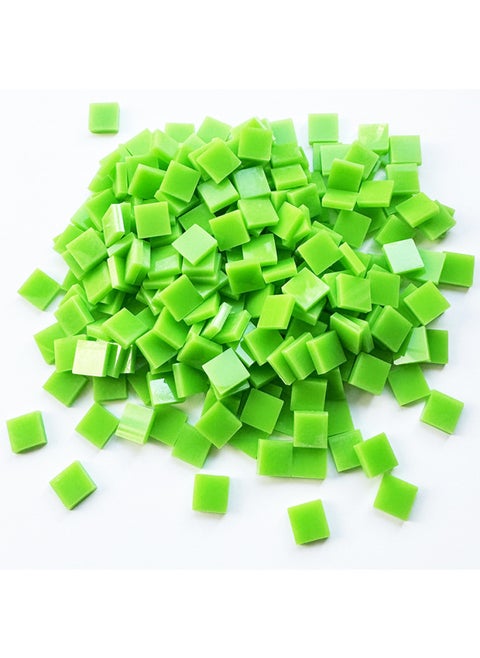 200g 1.0 Square Acrylic Mosaic Colored Plexiglass Handmade Diy Material Package Table Lamp Patch-Colour:For Apple Green Translucent [200g, About 684 Capsules]