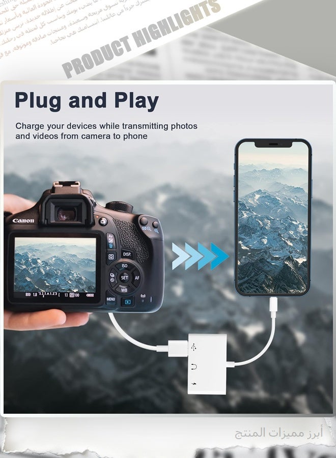 زن محول سماعات رأس USB-C إلى مقبس 3.5 ملم مع منفذ شحن، ومحول كابل OTG، وموزع سماعات صوتية من النوع C إلى منفذ AUX لأجهزة iPhone وSamsung Galaxy S22 Ultra وS21 وS20 وiPad Pro Air وPixel 4 وأجهزة الكمبيوتر المحمولة - Image 3
