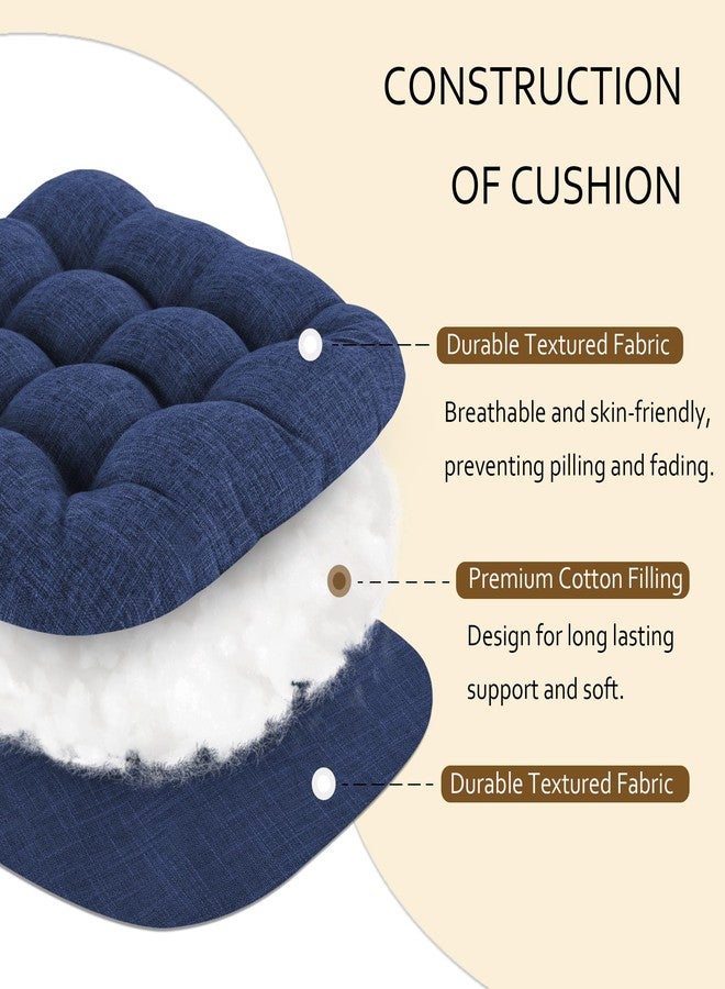 ELFJOY Extra Large Rocking Chair Cushion Thick Linen Chair Pads Back and Seat Cushion 2 Piece Set with Ties - Image 5