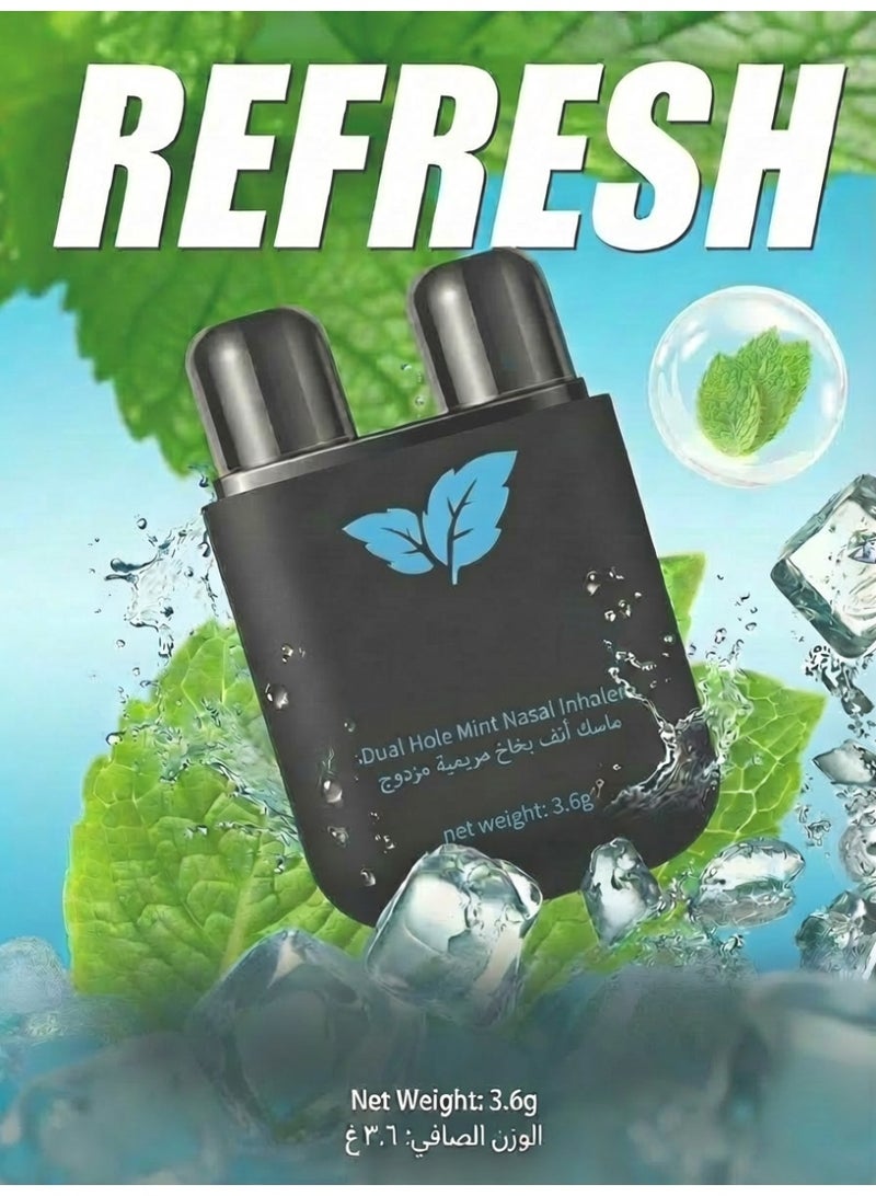 1pc Portable Aromatherapy Nasal Inhaler - Strong Refreshing Menthol | Dual-Hole Design, No Additives | Relieves Stuffy Nose | For Driving, Study, Cold Relief - Image 2