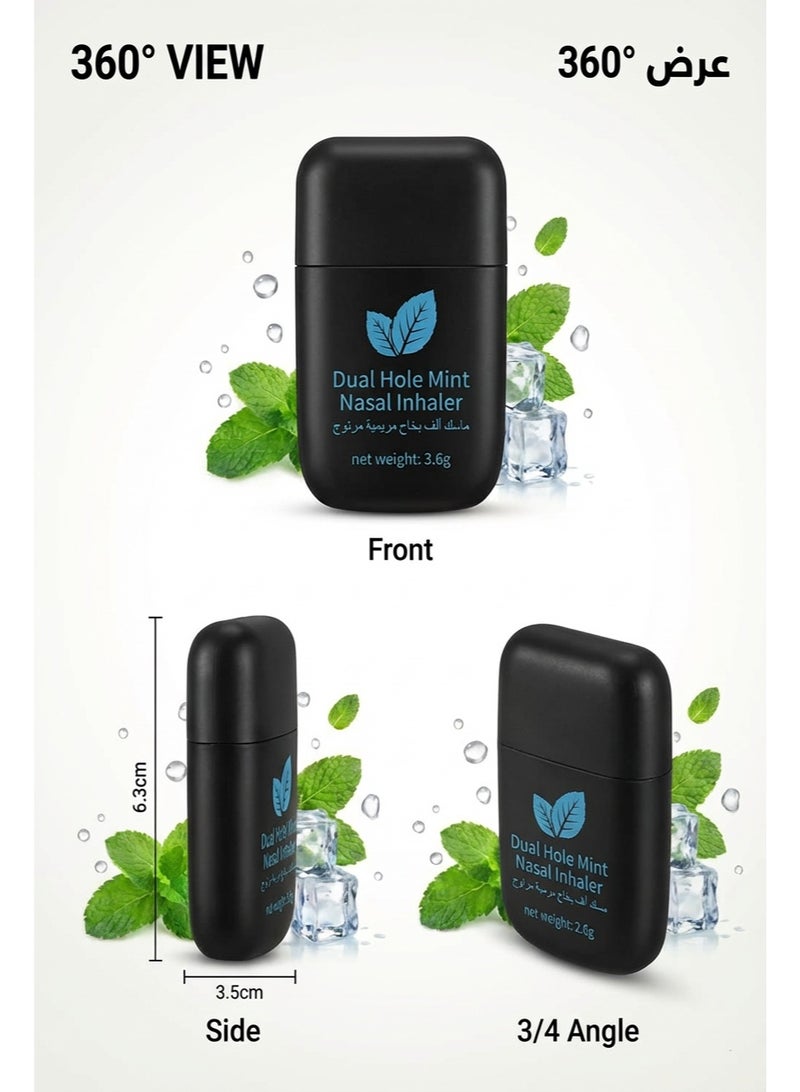 1pc Portable Aromatherapy Nasal Inhaler - Strong Refreshing Menthol | Dual-Hole Design, No Additives | Relieves Stuffy Nose | For Driving, Study, Cold Relief - Image 4