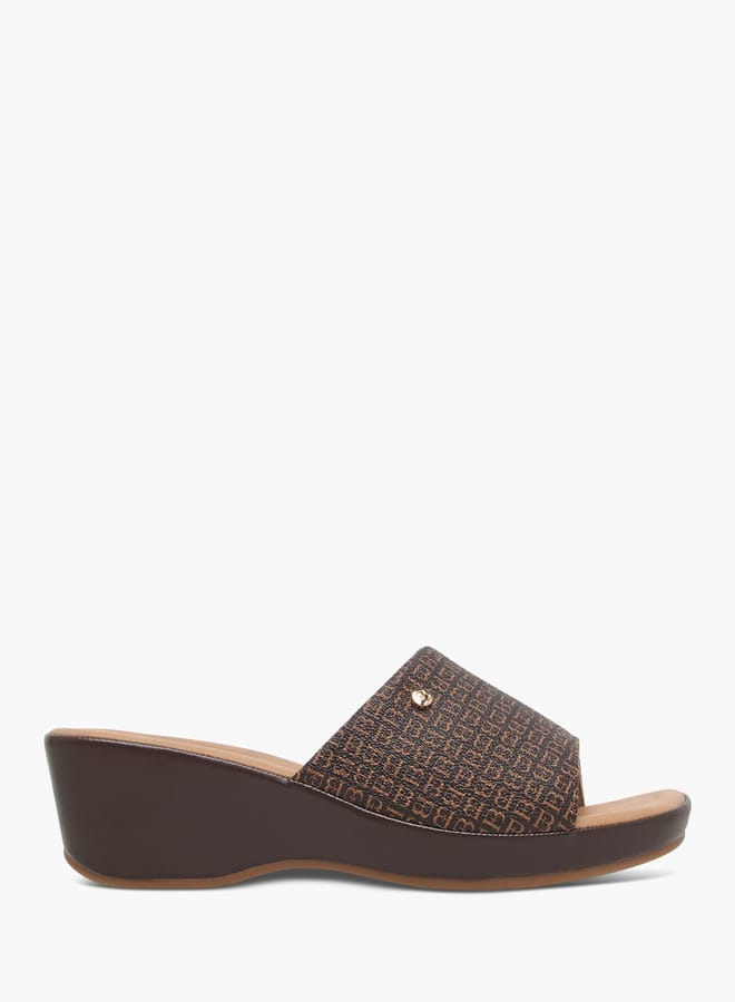 Flora Bella By Shoexpress Women's Solid Slip-On Sandals with Wedge Heels  - Image 3