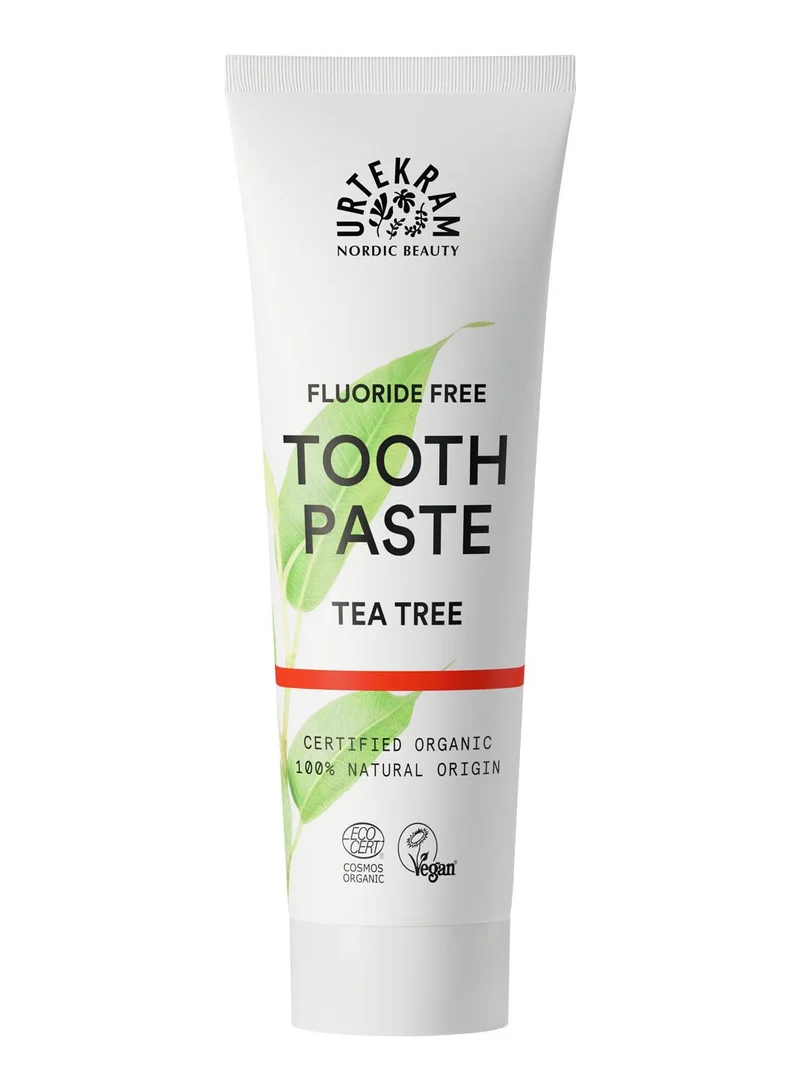 Urtekram Urtekram Tea Tree Toothpaste, 75ml - Fluoride-Free, 100% Organic - Vegan, Natural Ingredients, Gentle Oral Care