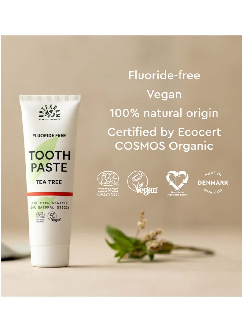 Urtekram  Organic Tea Tree Toothpaste, 75ml - Fluoride-Free, 100% Organic - Vegan, Natural Ingredients, Gentle Oral Care  | Best Price UAE