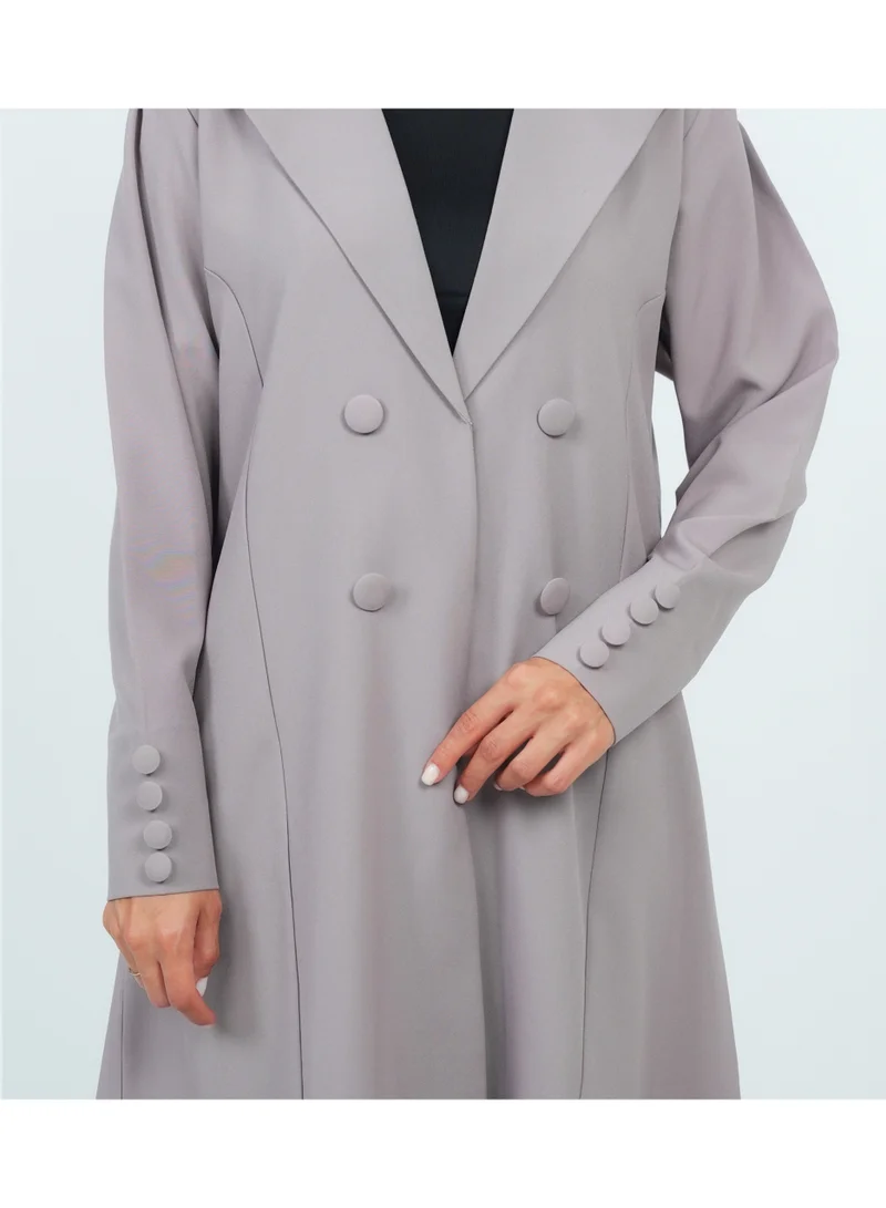 Rosette Abaya Blazer with Button Design long sleeves