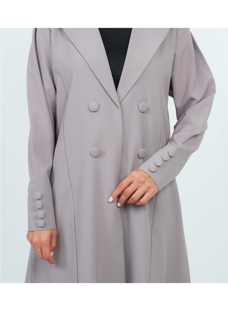Rosette Abaya Blazer with Button Design long sleeves - Image 2