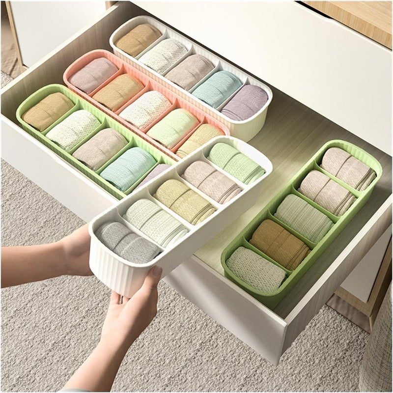 KRYLAR -2 pcs Socks Underwear Drawer Organzier Dividers, Stackable Closet Organzier,Drawer Organzier for Clothing,Multifunctional Plastic Underwear Organziers for Clothes, Bra,Ties,Belts (Multicolor) - Image 2