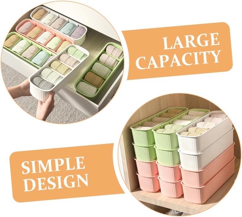 KRYLAR -2 pcs Socks Underwear Drawer Organzier Dividers, Stackable Closet Organzier,Drawer Organzier for Clothing,Multifunctional Plastic Underwear Organziers for Clothes, Bra,Ties,Belts (Multicolor) - Image 3