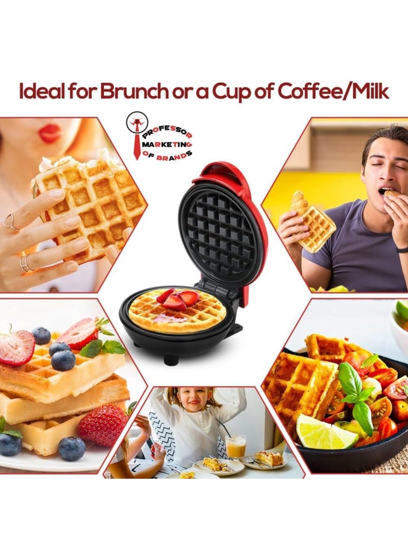 Professor - Waffle Maker 350W with Non-Stick Coating, Classic Waffle Maker, Electric Cake Maker for Pancakes, Cookies, Shuffles, Snacks, Belgian Waffles - Black - Image 1