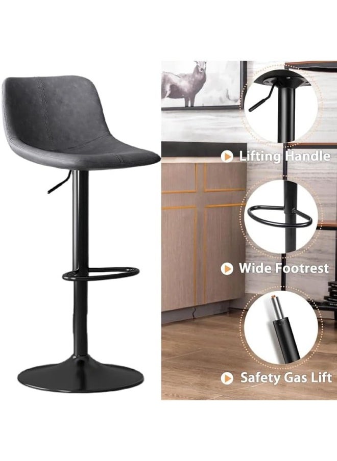 HQ-GAMING 2PC Bar Stool Adjustable Height Counter Bar Chairs 360° Swivel High Chair Swivel Barstools with Back and Footrest for Kitchen Home Office Kitchen Dinning Chair (Beige)  - Image 5