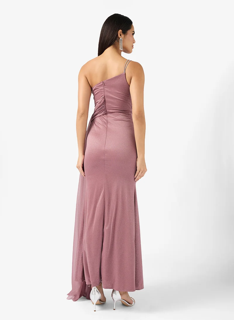 ايلا ليمتد اديشن One Shoulder Metallic Dress With Trail