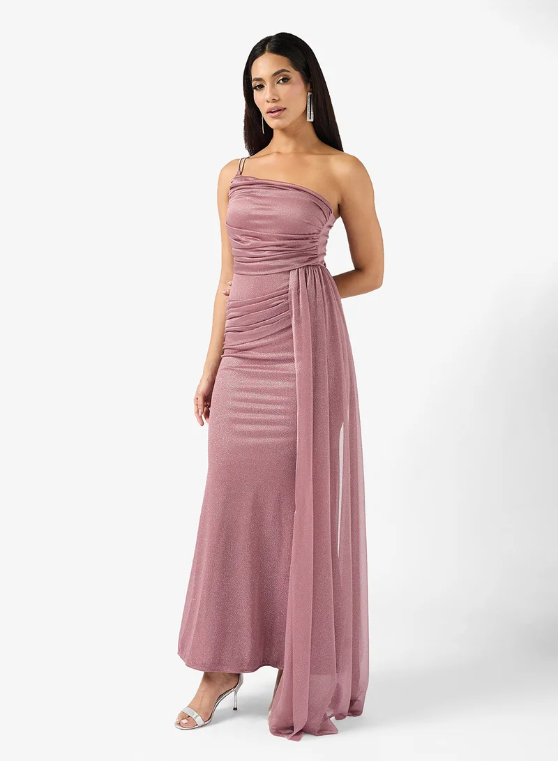ايلا ليمتد اديشن One Shoulder Metallic Dress With Trail