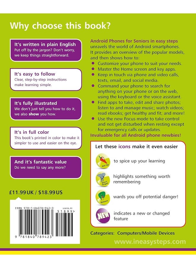 Android Phones for Seniors in easy steps : Updated for Android version 10 (In Easy Steps) (3RD) - Image 2