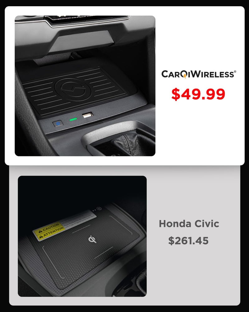 CarQiWireless Wireless Charger for Honda Civic 2016-2021 with USB Port, Wireless Charging Pad for Honda Civic Hatchback Si Coupe Type R Accessories 2021 2020 2019 2018 2017 2016 - Image 3