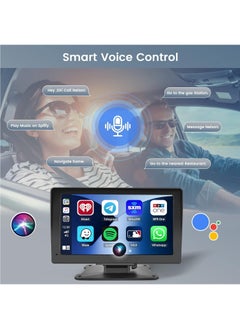 MSMR 7 Inch apple Carplay Wireless Portable Car Touch Screen for Car With 12LED Backup Camera, Wireless Android Auto Car Stereo with Bluetooth airplay AUX Cable & 64G TF Card  - Image 5