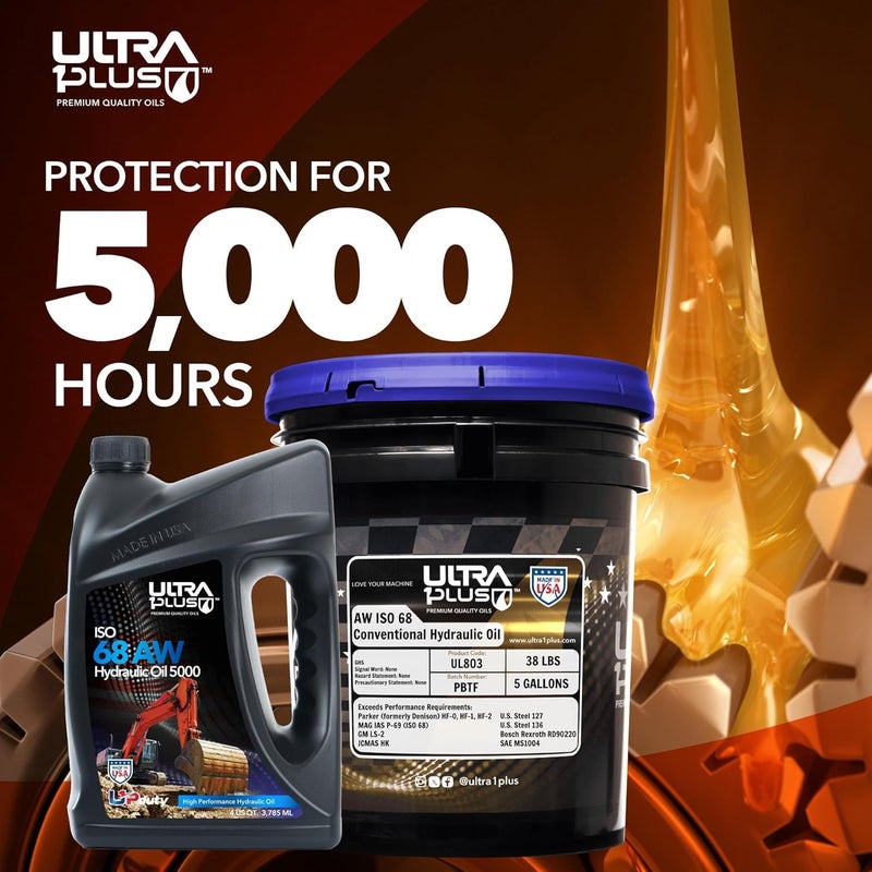 ULTRA 1PLUS زيت هيدروليكي ULTRA 1PLUS ISO 68 AW - 1 جالون أمريكي (4 QT) - Image 3