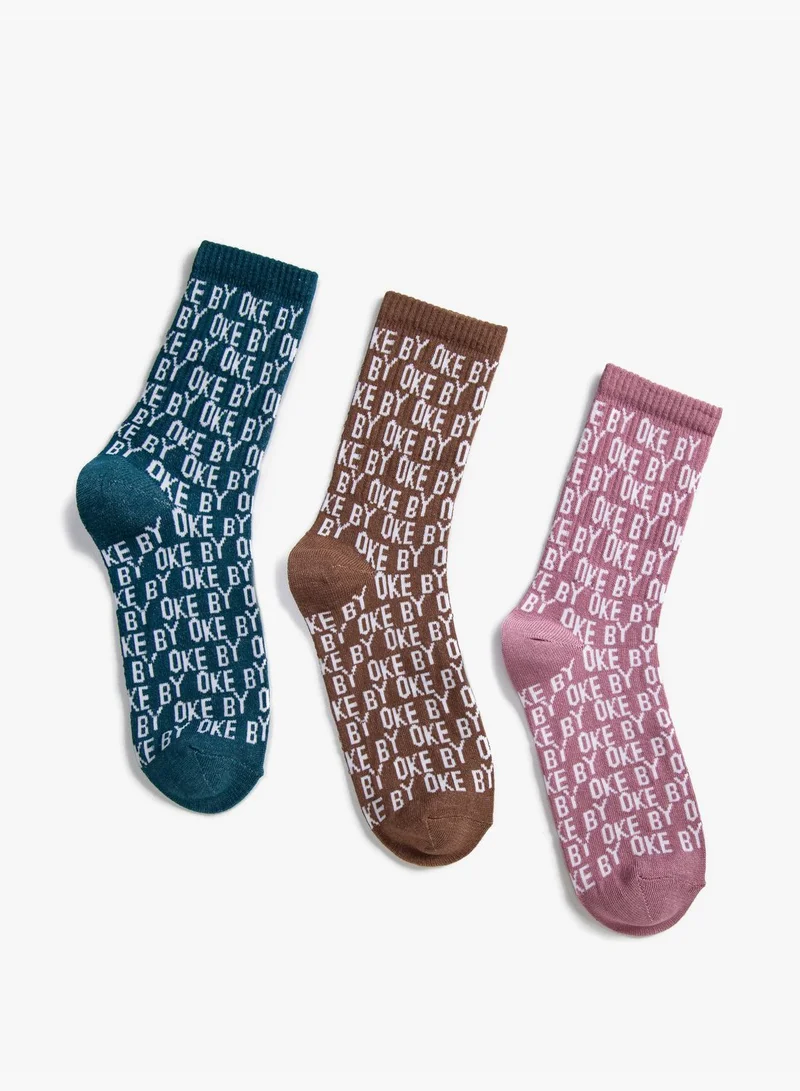 KOTON 3-Pack Printed Socks