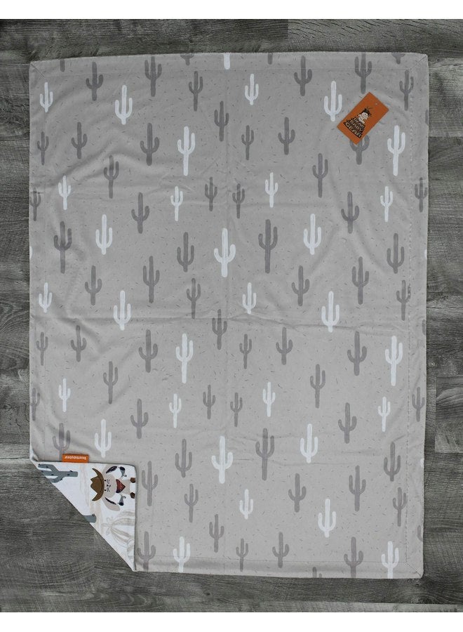 دير بيبي جير بطانيات أطفال فاخرة من Dear Baby Gear - بطانية للأطفال الصغار للجنسين، بطانية ناعمة لحديثي الولادة للرضع الذكور أو الإناث، هدايا بطانية أطفال لطيفة - صبار الغرب المتوحش باللون الرمادي، 40 بوصة × 30 بوصة - Image 4