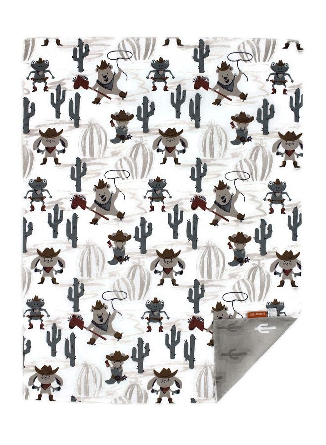 دير بيبي جير بطانيات أطفال فاخرة من Dear Baby Gear - بطانية للأطفال الصغار للجنسين، بطانية ناعمة لحديثي الولادة للرضع الذكور أو الإناث، هدايا بطانية أطفال لطيفة - صبار الغرب المتوحش باللون الرمادي، 40 بوصة × 30 بوصة - Image 1