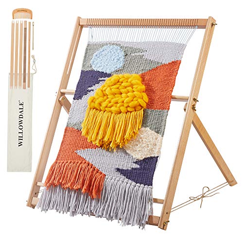 WILLOWDALE 25.2" H x 19.3" W Weaving Loom with Stand Wooden Multi-Craft Weaving Loom Arts & Crafts, Extra-Large Frame, Develops Creativity Weaving Frame Loom with Stand for Beginner - Image 1