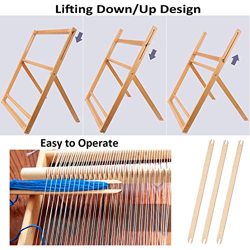 WILLOWDALE 25.2" H x 19.3" W Weaving Loom with Stand Wooden Multi-Craft Weaving Loom Arts & Crafts, Extra-Large Frame, Develops Creativity Weaving Frame Loom with Stand for Beginner - Image 5