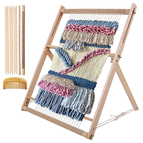 WILLOWDALE 25.2" H x 19.3" W Weaving Loom with Stand Wooden Multi-Craft Weaving Loom Arts & Crafts, Extra-Large Frame, Develops Creativity Weaving Frame Loom with Stand for Beginner - Image 2