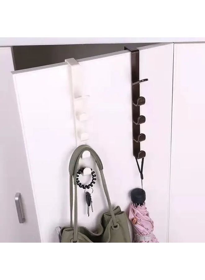 1pc Over The Door Plastic Hanger Coffee Space Saving Organizer For Clothes Bags Towels - Image 4