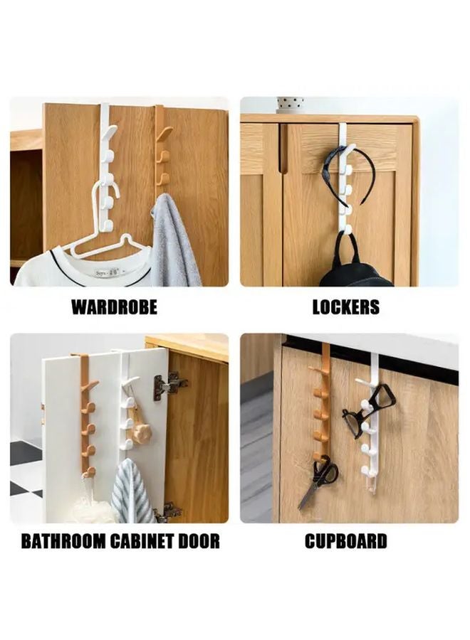 1pc Over The Door Plastic Hanger Coffee Space Saving Organizer For Clothes Bags Towels - Image 5