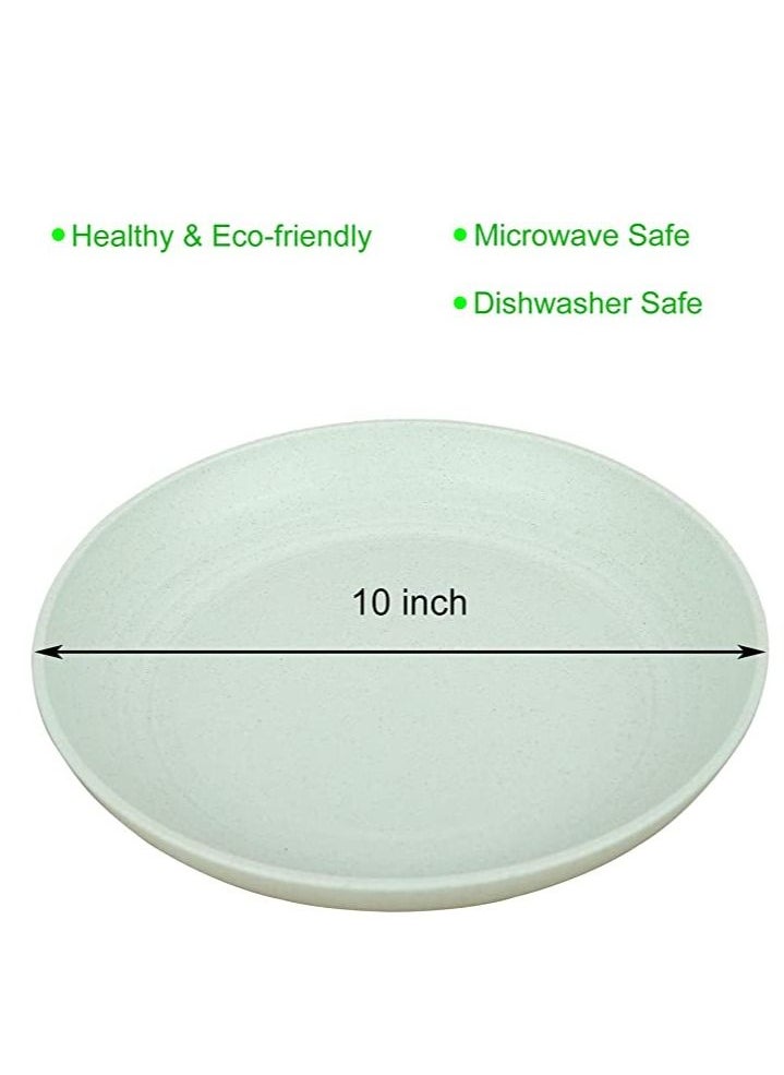 MahMir 10inch Wheat straw life Unbreakable Plates Reusable Plates Set Dishwasher & Microwave Safe Perfect for Dinner Dishes Healthy for Kids Children Toddler & Adult BPA Free & Eco-Friendly Extra Large  - Image 2