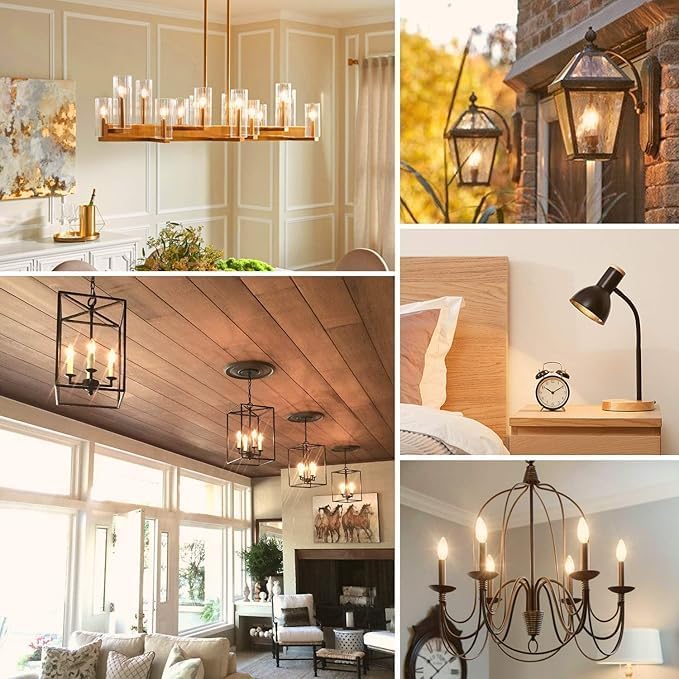 مصابيح شمعة LED، قاعدة E14، 4 واط، 2700 كلفن أبيض دافئ ناعم، 600 لومن، مكافئ 40 واط، غير قابلة للتعتيم، عبوة 10 - Image 4