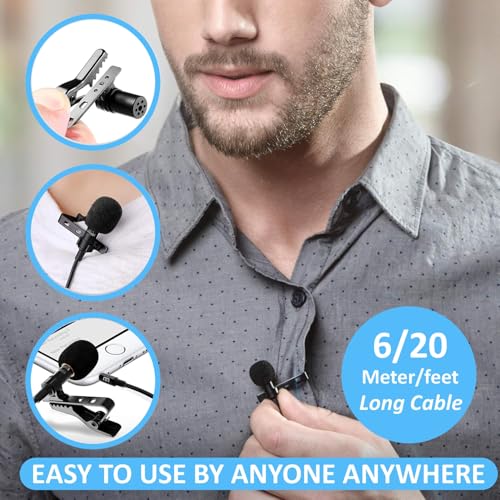 Humble Lavalier Microphone - Omnidirectional Condenser Lapel Mic for 3.5 Mm Jack Android Smartphones, Camcorders, DSLRS, Ideal for Professional Interviews, & Streaming (6 MTR) Auxiliary - Image 2