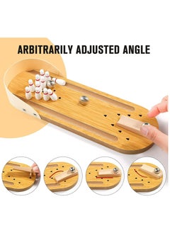 Cool Baby COOLBABY Fun Wooden Tabletop Mini Bowling Game Children's Educational Toys Decompression Gadgets Little Finger Toys  - Image 3