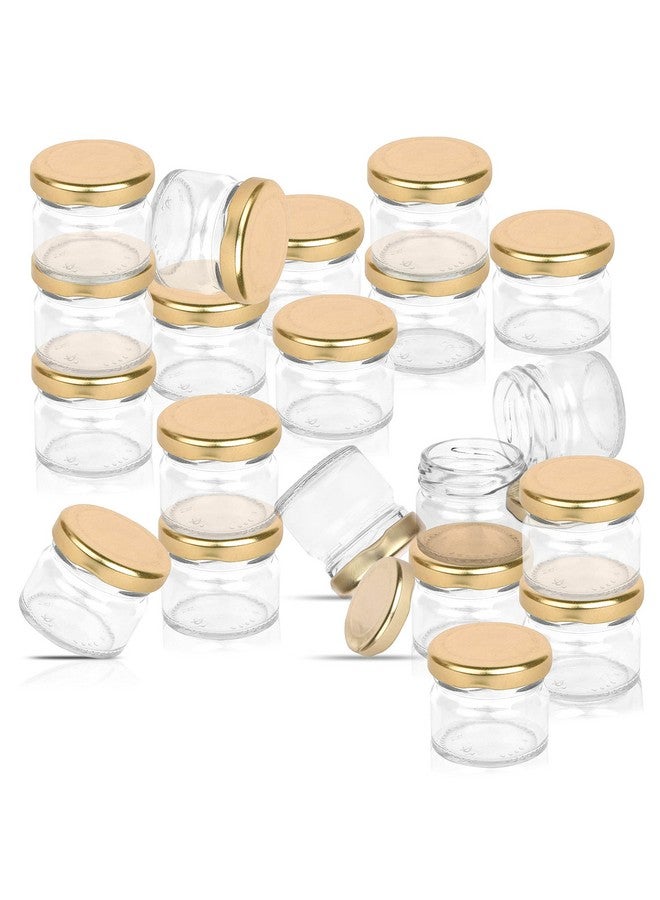 Pure Source India Pure Source India Round Mini Glass Jar Container, Multipurpose Mini Jars With Airtight Metal Cap - 20 Gram, 5 Pieces, Clear - Image 1