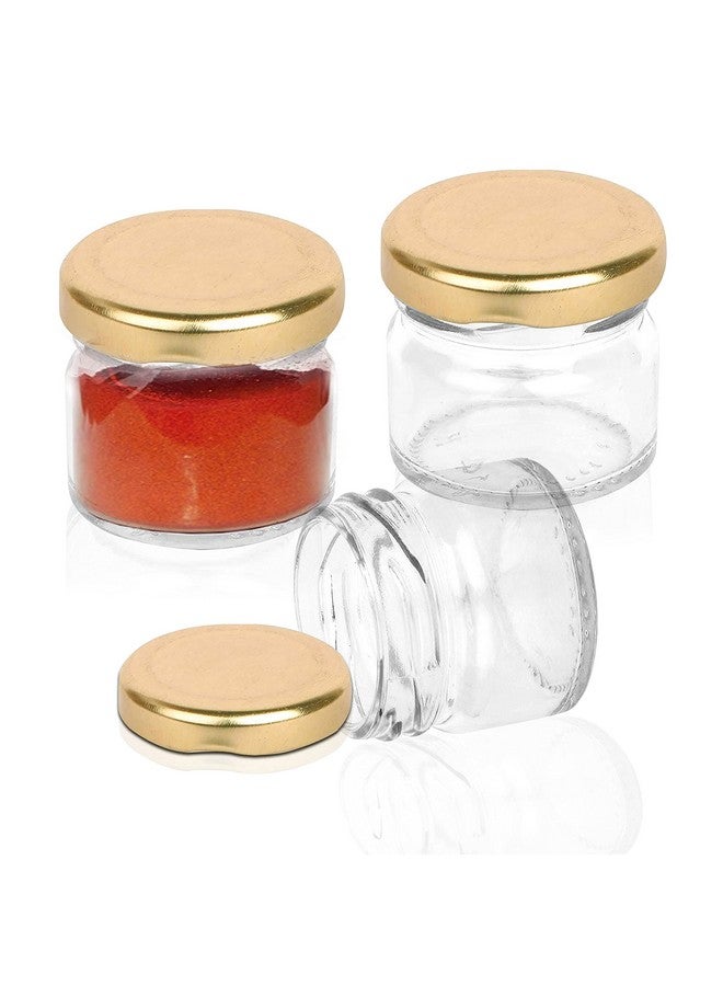 Pure Source India Pure Source India Round Mini Glass Jar Container, Multipurpose Mini Jars With Airtight Metal Cap - 20 Gram, 5 Pieces, Clear - Image 2
