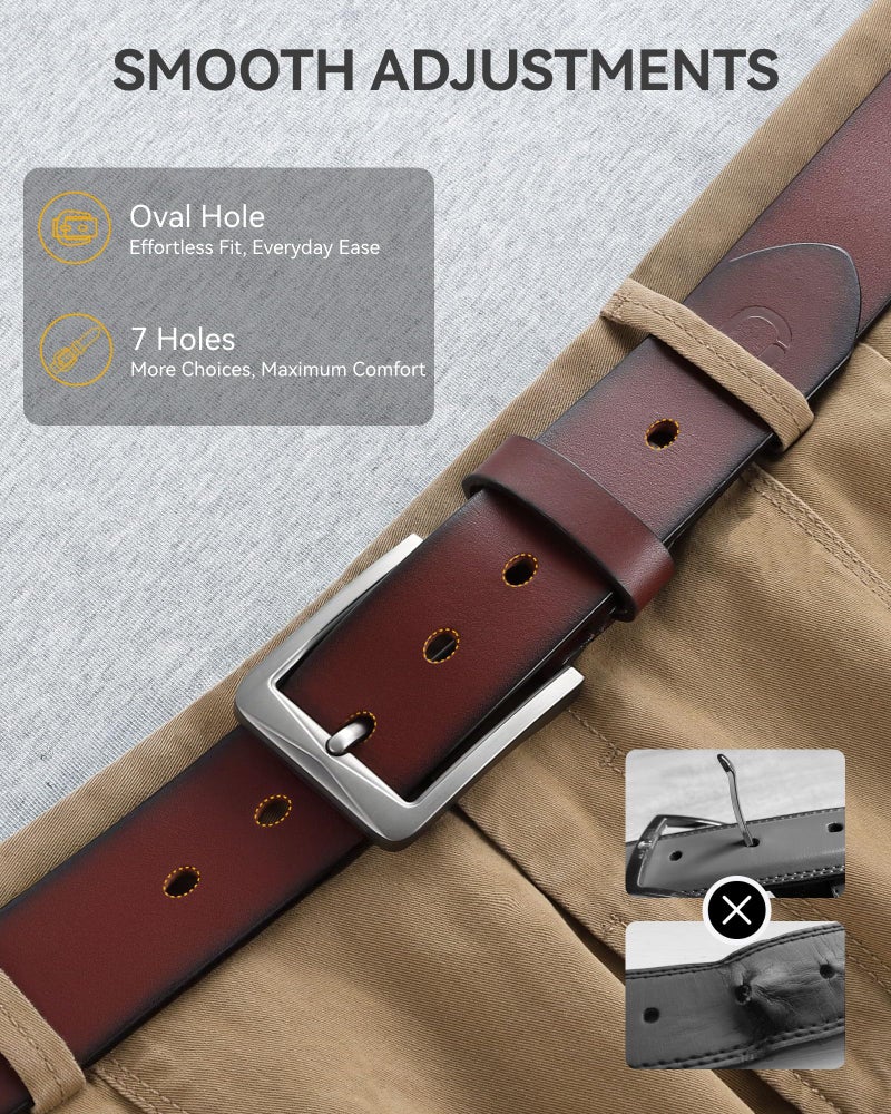 CHAOREN 1.5" Mens Belts Leather - Italian Full Grain Leather Belts - Ideal for Casul Jeans & Work Wear - Image 4