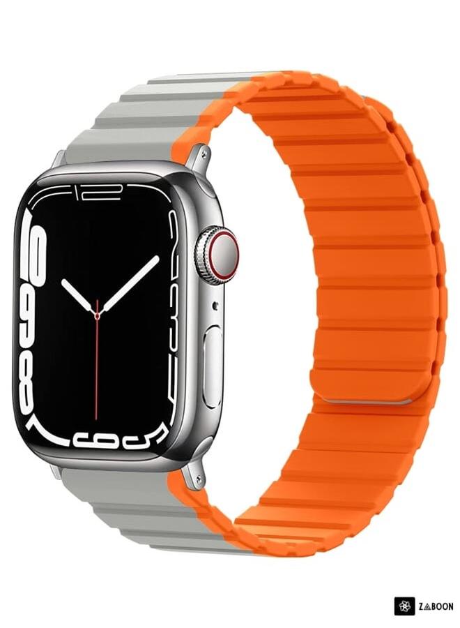 Zaboon Smart Magnetic Silicone Watch Band  Apple Watch Ultra 49mm / Series 8&7 45mm / SE 2&6&SE&5&4 44mm / 3&2&1 42mm  - Image 1