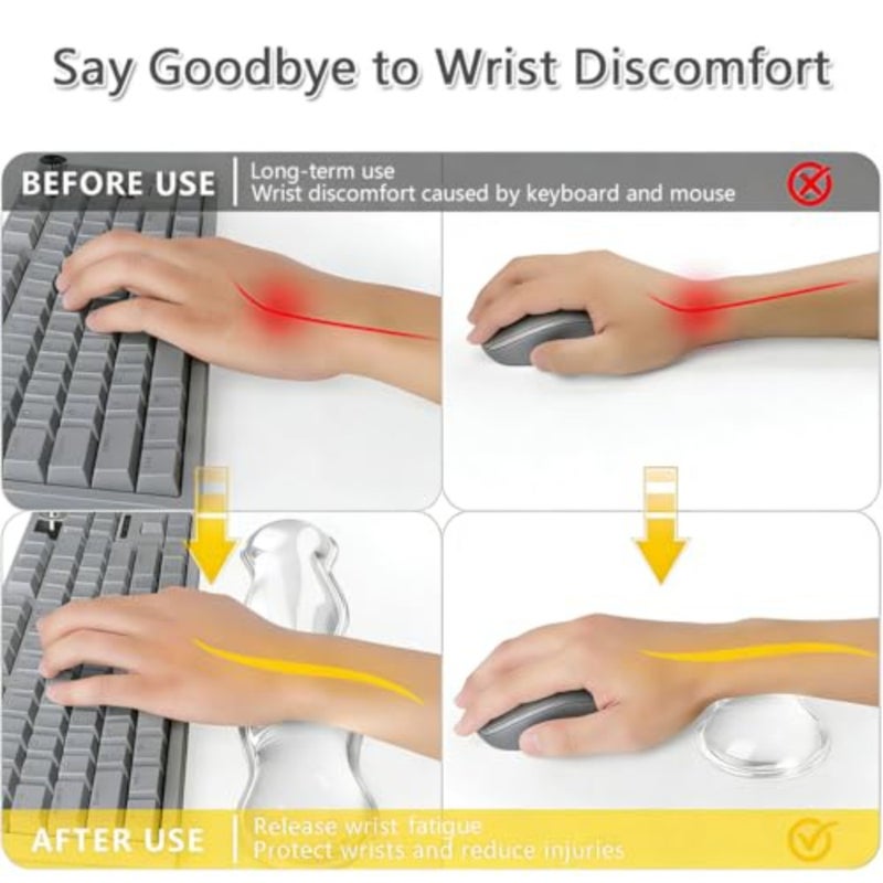 Wrist Rest Set for Keyboard and Mouse, Ergonomic Keyboard Mouse Pad Rests Set with Non-Slip Base Comfortable Durable Gel Support Pad for Typing Gaming Laptop Computer Office - Image 3