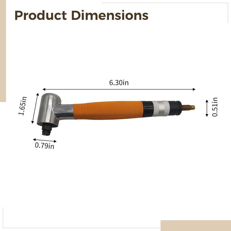 25000Rpm Pneumatic Angle Grinder With 90° Attachment, Compact And Lightweight Polisher For Engraving And Grinding, Includes Wrenches And Collet - Image 3