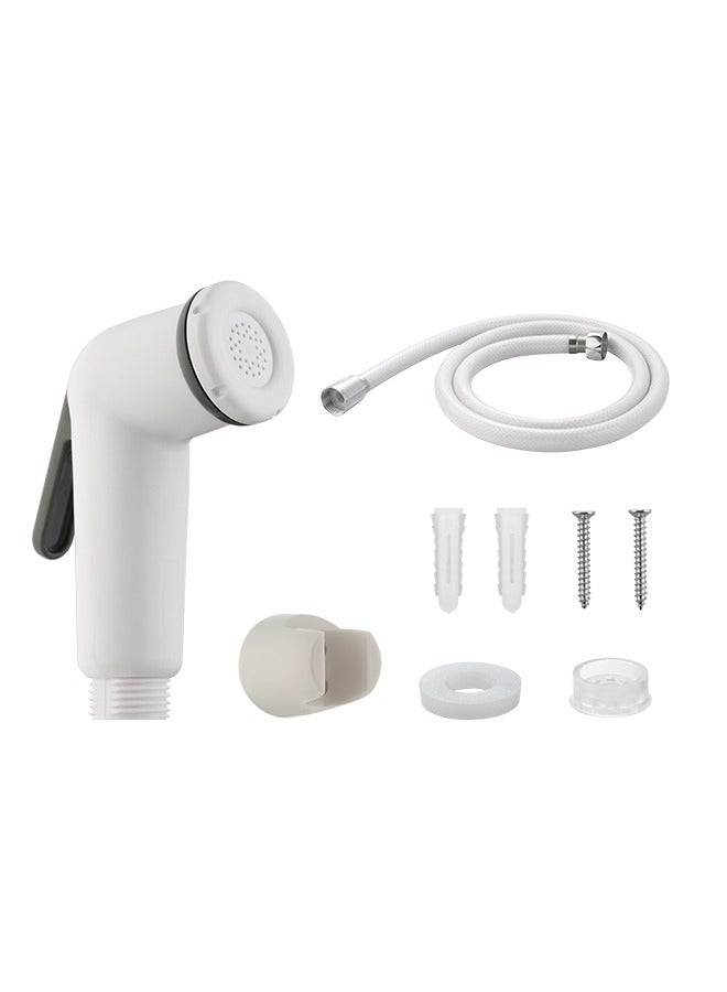 LAWAZIM ABS Bidet Sprayer Kit with -1.2m White- Wall-Mounting Water Saving Handheld Spray with Adjustable Pressure for Personal Hygiene and Plant Watering - Image 1