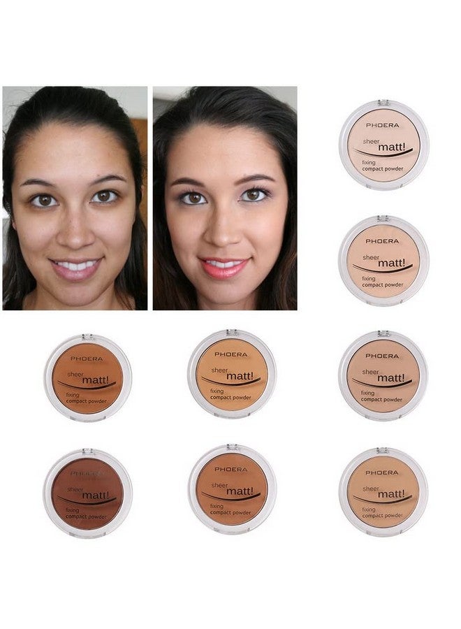 Meifen 2 Pack Phoera Matte Face Powder, Control Oil Brighten Skin Color Cover Blemish Makeup Face Setting Setting Powder Foundation。202- Natural Beig - Image 3