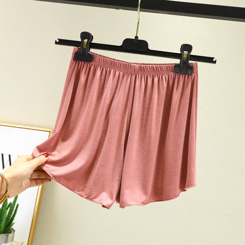 Summer New Modal Thin Shorts Loose Beach Hot Pants Korean Solid Color Simple Large Size Home Pants Lotus root starch 