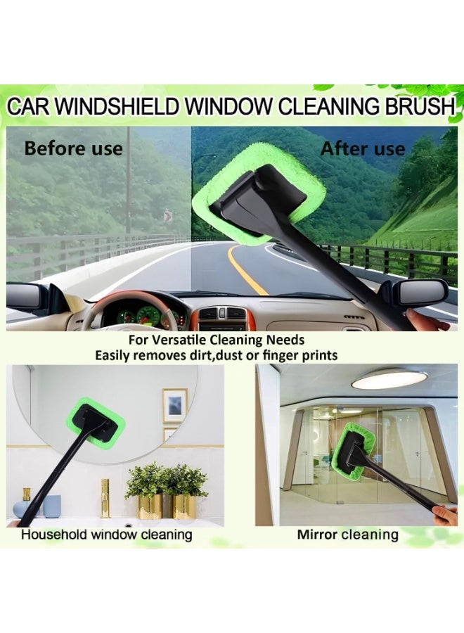 Bukela Car Windshield Cleaning Tool, Windshield Cleaner with 5 Washable and Reusable Microfiber Pads and Extendable Handle, for Auto Glass Wiper (Green) - Image 5