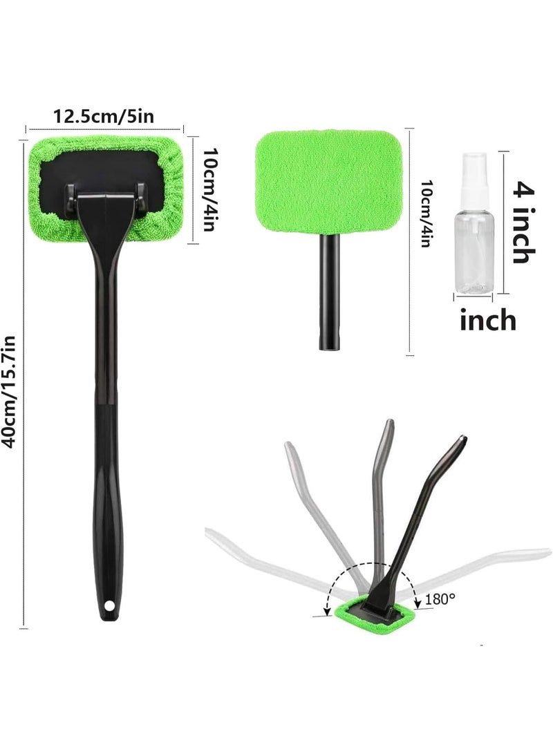 Bukela Car Windshield Cleaning Tool, Windshield Cleaner with 5 Washable and Reusable Microfiber Pads and Extendable Handle, for Auto Glass Wiper (Green) - Image 4