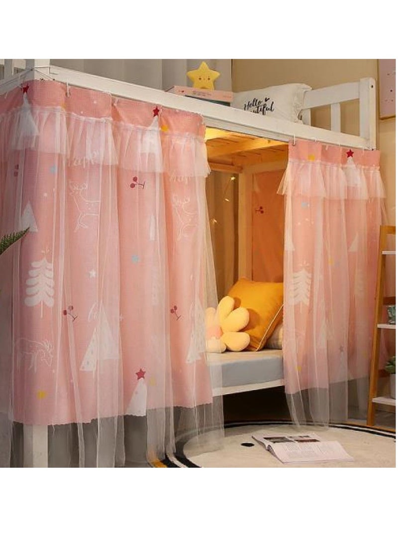 Si Students Dorm Bunk Bed Curtain Home Privacy Bed Shading Curtain Net Bed Cloth Dustproof Blackout Bed Canopy Bedding Curtain Students Dormitory Tent Lightproof Cloth Bedding Canopy Spread Curtain  - Image 4